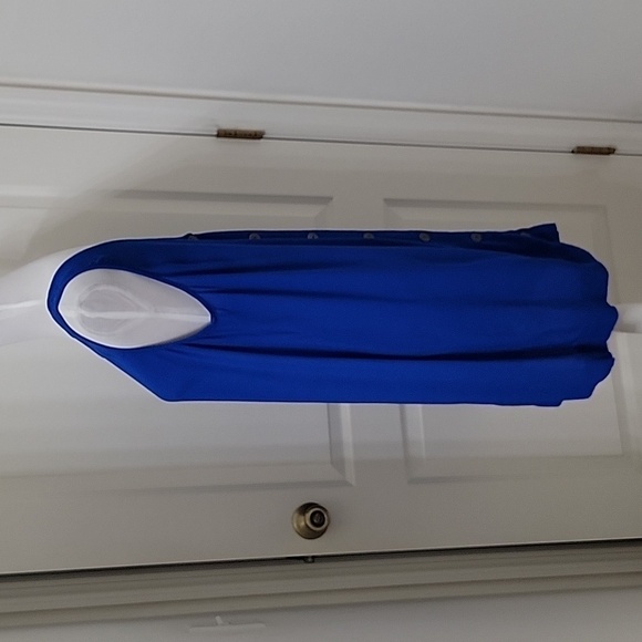 Madewell Size L Royal Blue Lakeshore Button-Back Shift Dress, Sleeveless, GUC - Picture 3 of 13